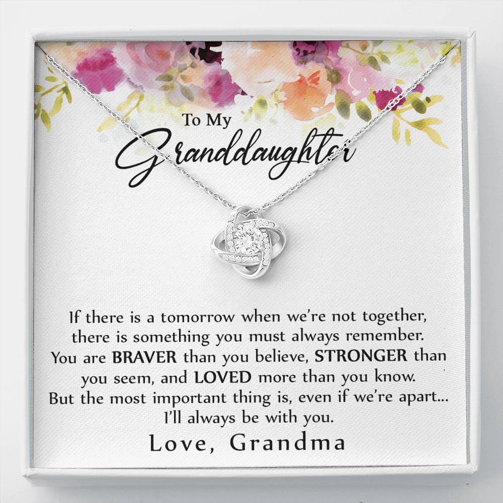 To My Granddaughter Love Knot Necklace, Graduation Gift For Girl From Grandma