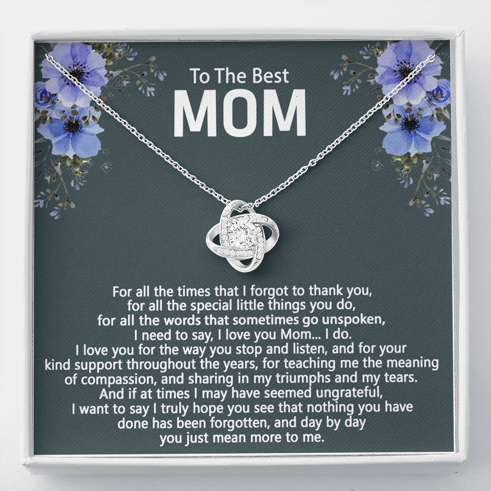 To The Best Mom Love Knot Necklace Gift For Mom On Mother's Day