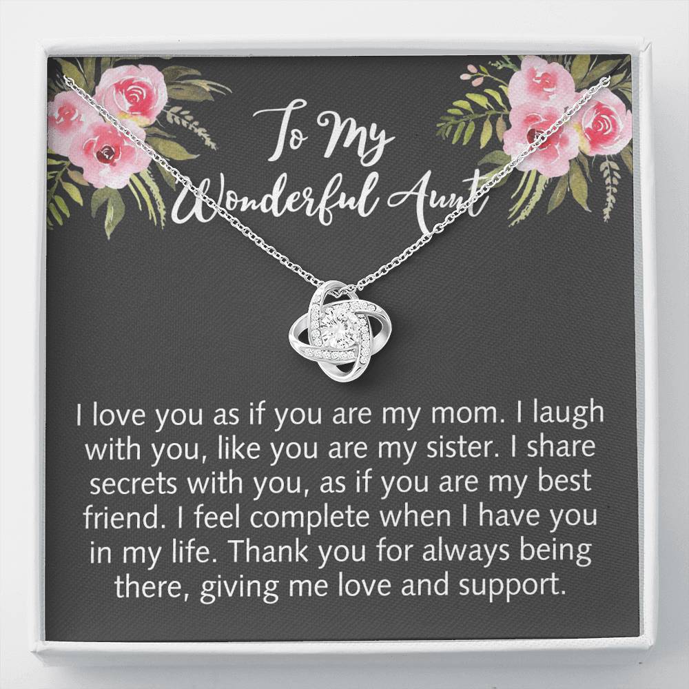 Wonderful Aunt Necklace, To My Wonderful Aunt Love Knot Necklace From Uncle Gift