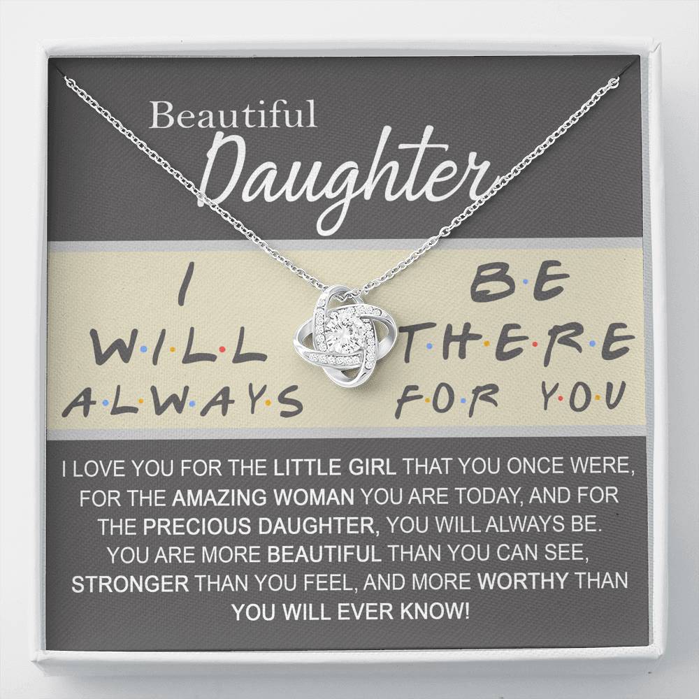 Beautiful Daughter Love Knot Necklace, Birthday Gift, Graduation Gift For Her