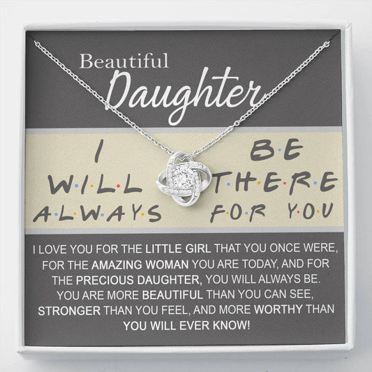 Beautiful Daughter Love Knot Necklace, Birthday Gift, Graduation Gift For Her