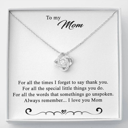 To My Mom Love Knot Necklace Special Gift Birthday Mothers Day Gift For Mom
