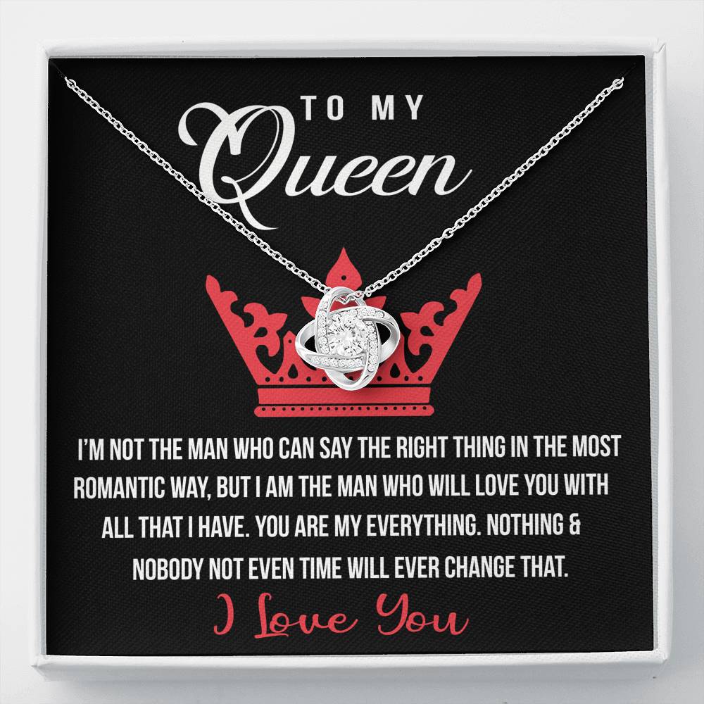 To My Queen Love Knot Necklace, Gift For Wife Girlfriend Soulmate Future Wife