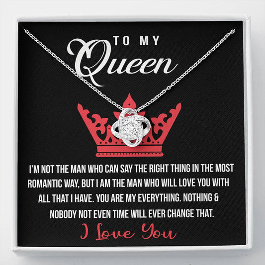 To My Queen Love Knot Necklace, Gift For Wife Girlfriend Soulmate Future Wife