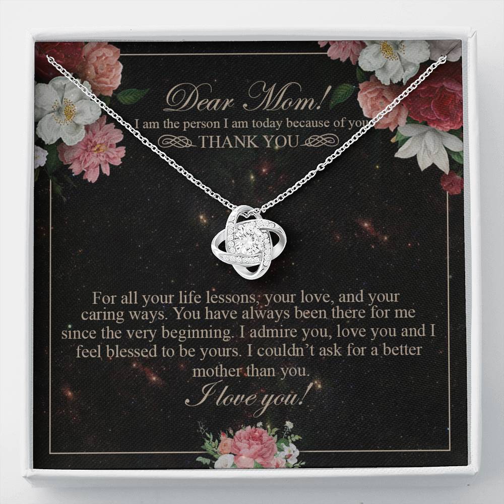To My Mom Necklace, Gift For Mom On Mother's Day Thank You Mom Gifts From Kids