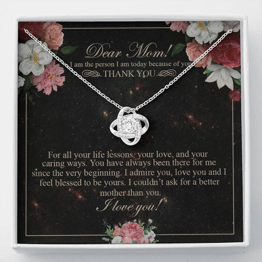 To My Mom Necklace, Gift For Mom On Mother's Day Thank You Mom Gifts From Kids