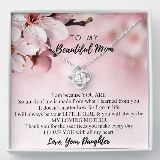 To My Beautiful Mom Necklace Mother's Day Gift Jewelry for Mom Daughter Mom Gift