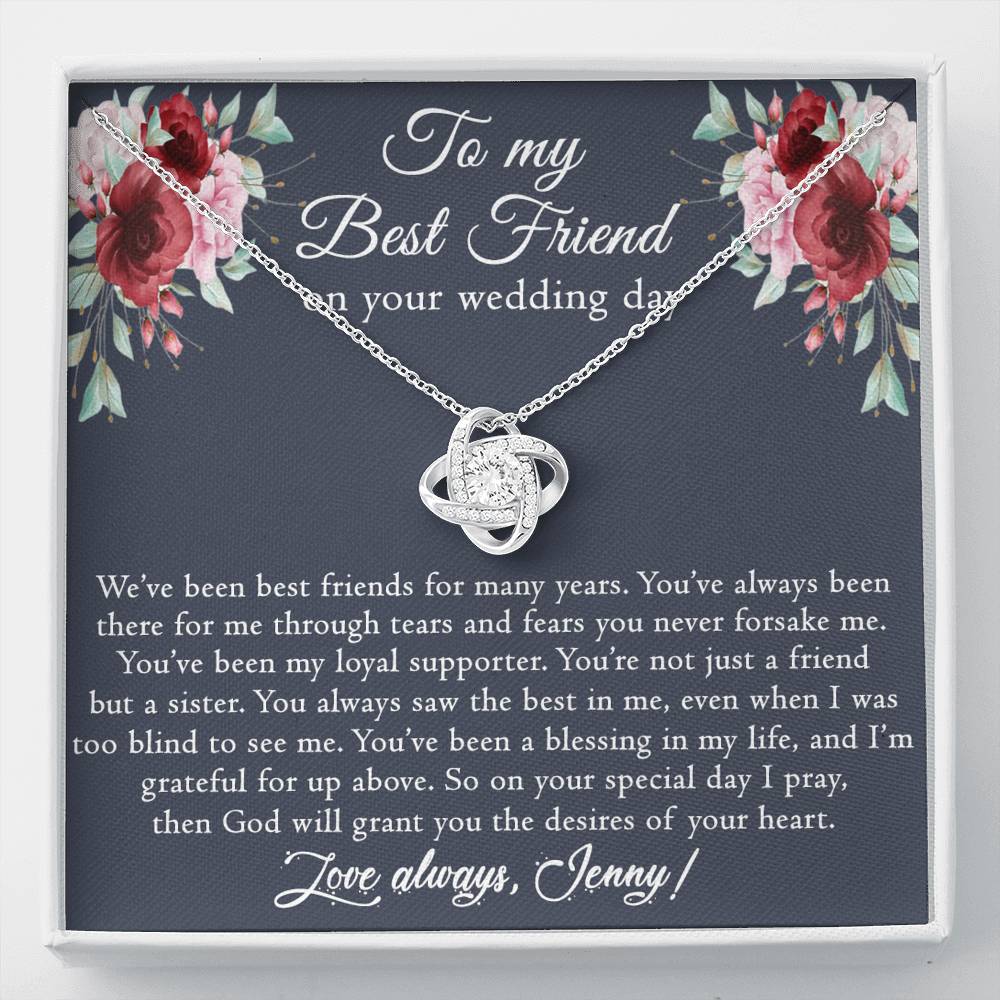 Best Friend Wedding Gif, Best Friend Necklace, Gift For BBF On Wedding, BFF Gift