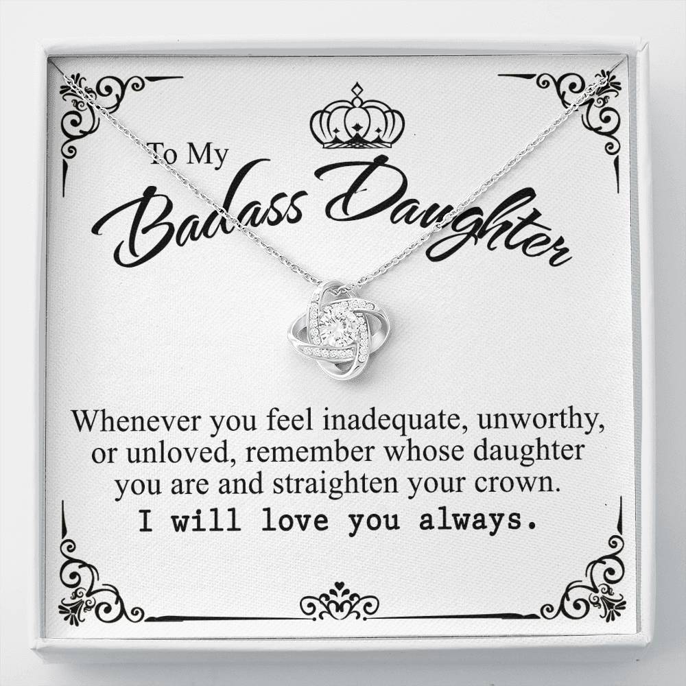 To My Badass Daughter Necklace From Mom And Dad I Love You Message Car In A Box
