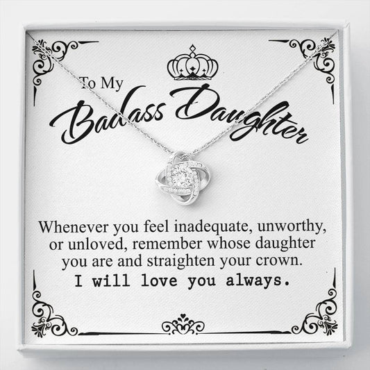 To My Badass Daughter Necklace From Mom And Dad I Love You Message Car In A Box