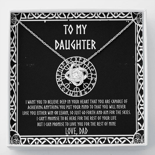 To my Daughter, Gift for Daughter from Dad, Viking Daughter Love Knot Necklace