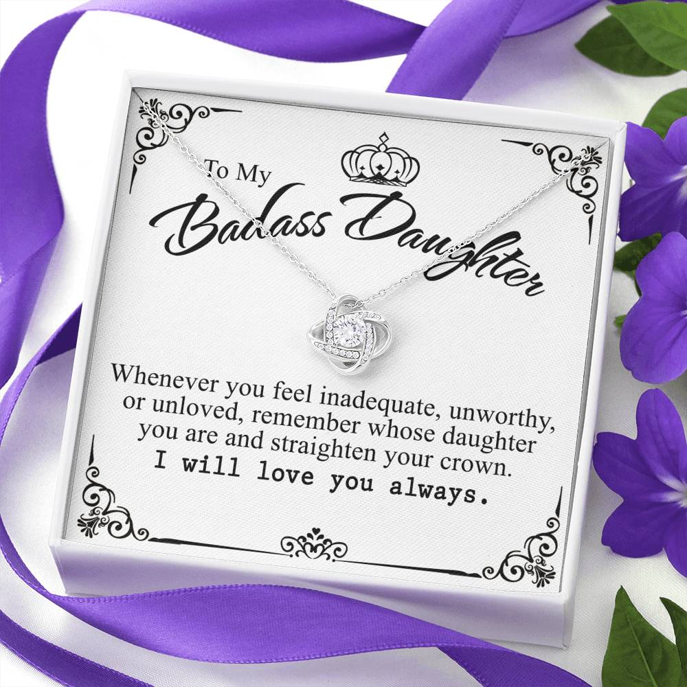 To My Badass Daughter Necklace From Mom And Dad I Love You Message Car In A Box