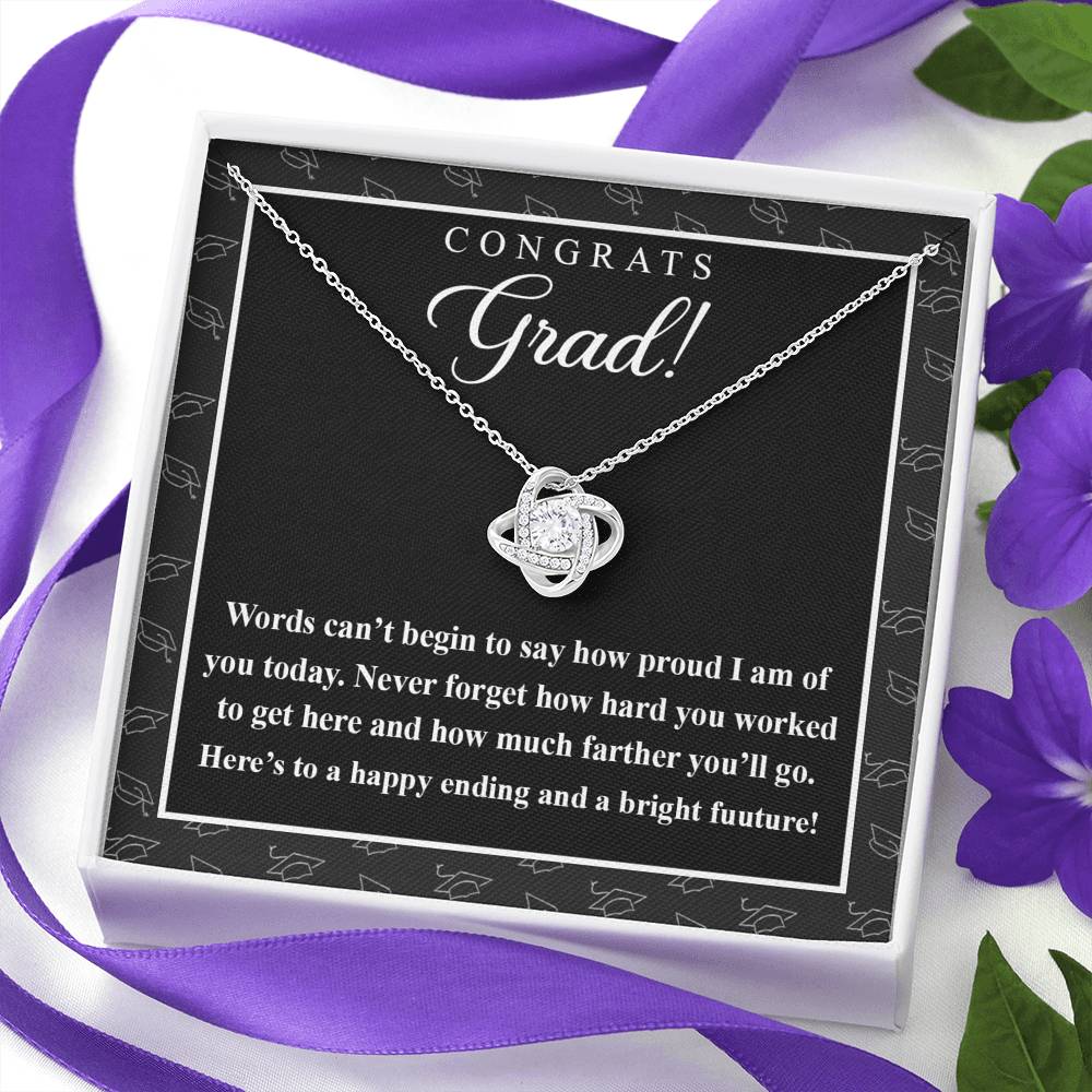 College Graduation Gift Necklace for Daughter, My Daughter Love Knots Necklace