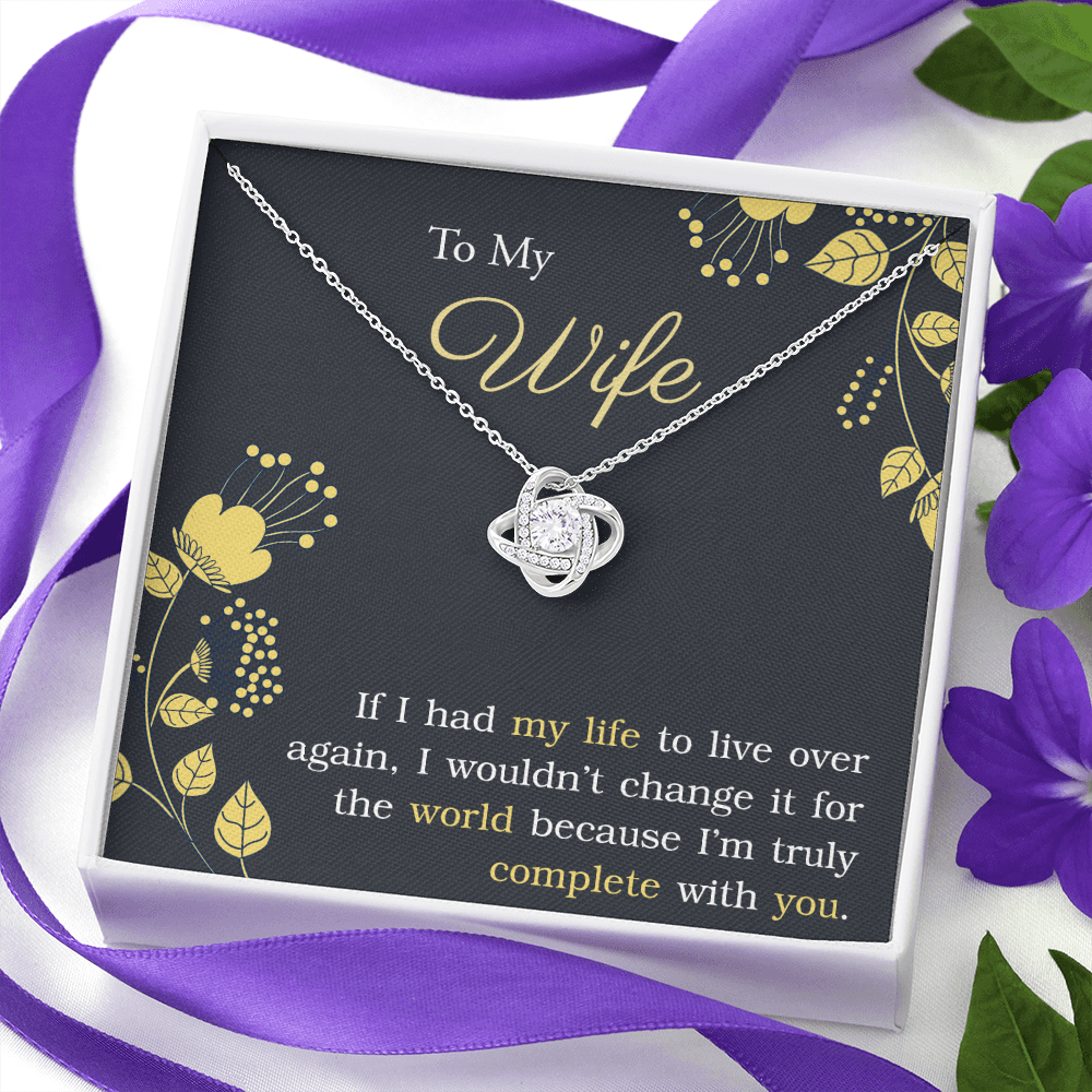 To My Wife Necklace, Anniversary Gift for Wife, Love Knot Necklace Gift for Wife 175117717127