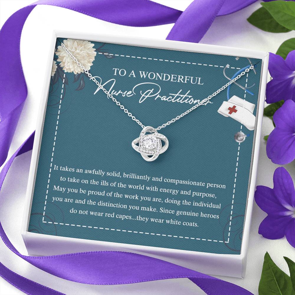 To My Nurse Practitioner Necklace with Box Message Card, Gift For Nurse Jewelry
