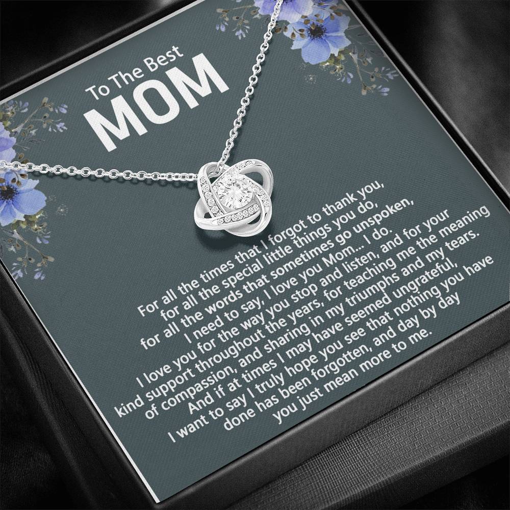 To The Best Mom Love Knot Necklace Gift For Mom On Mother's Day