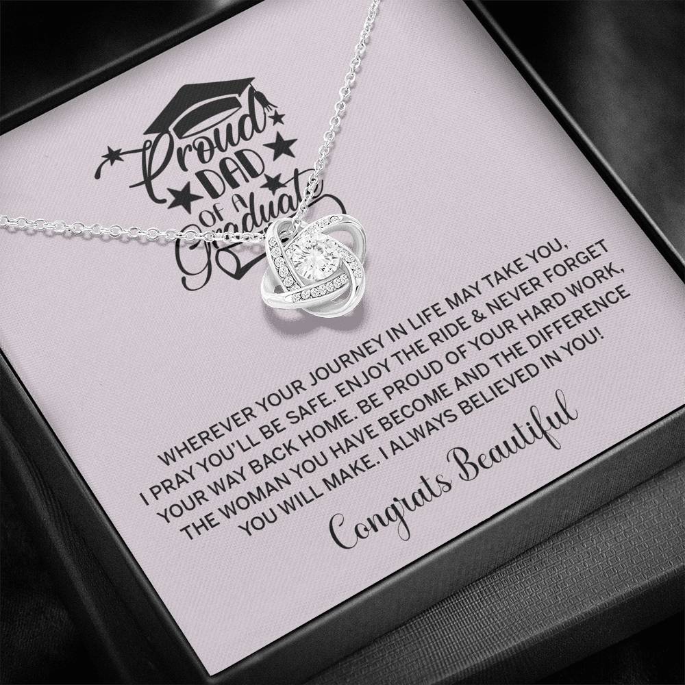 Love Knot Necklace College Graduate New Grad Jewelry Graduation Gift for her