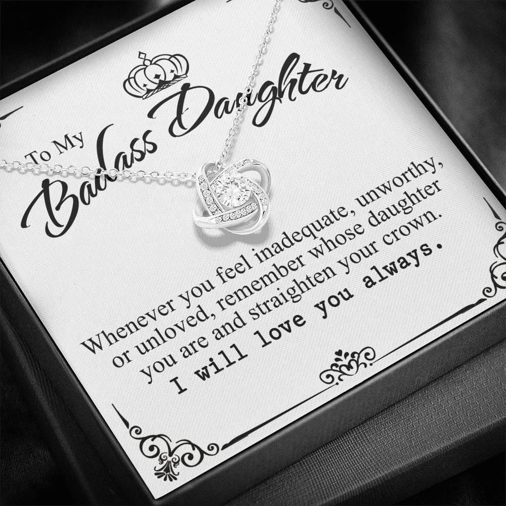 To My Badass Daughter Necklace From Mom And Dad I Love You Message Car In A Box