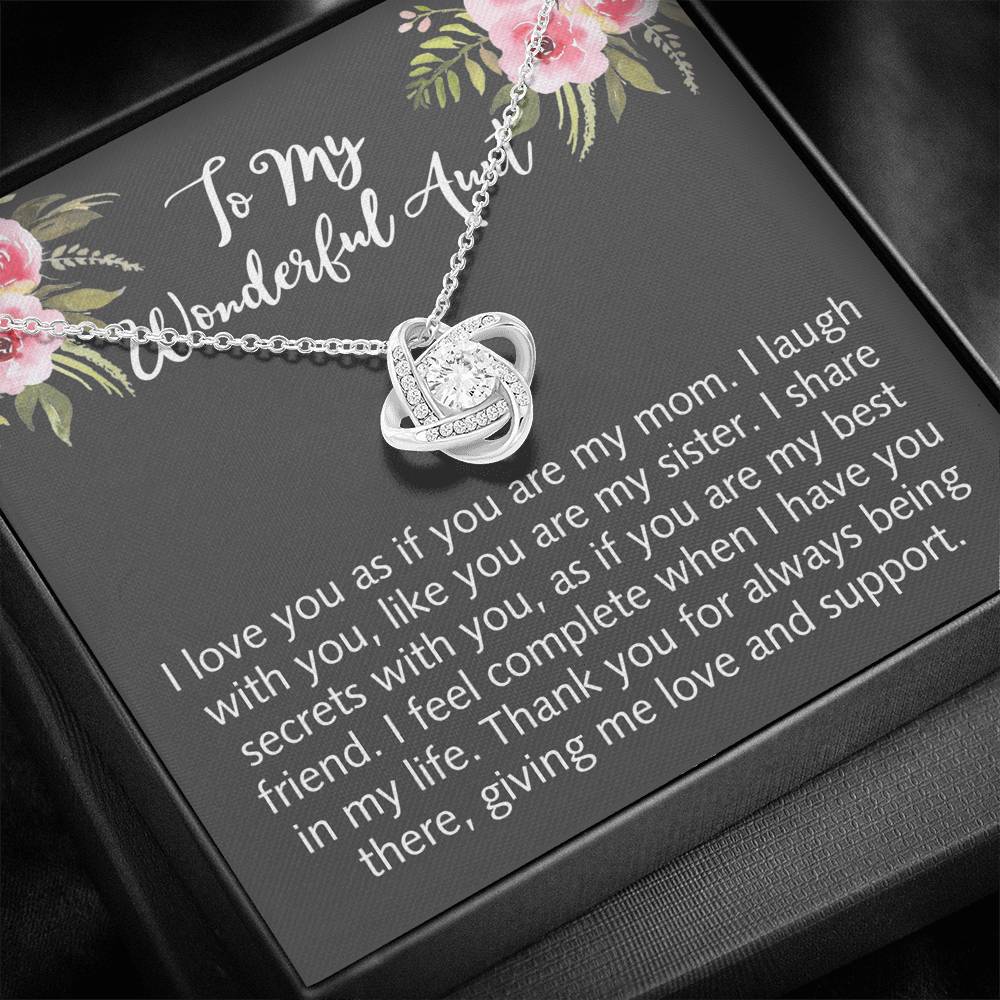 Wonderful Aunt Necklace, To My Wonderful Aunt Love Knot Necklace From Uncle Gift