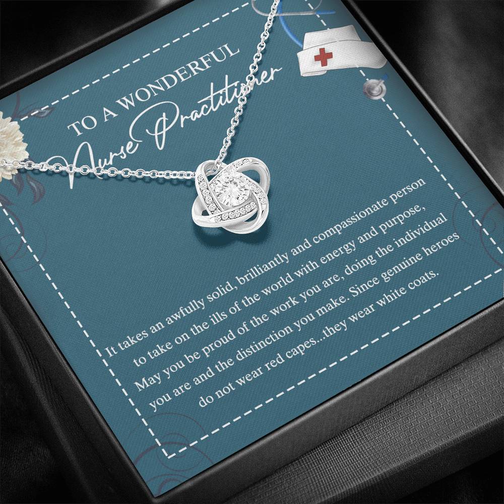 To My Nurse Practitioner Necklace with Box Message Card, Gift For Nurse Jewelry