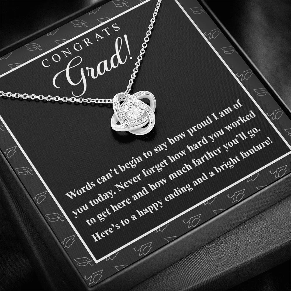 College Graduation Gift Necklace for Daughter, My Daughter Love Knots Necklace