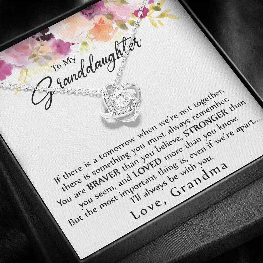 To My Granddaughter Love Knot Necklace, Graduation Gift For Girl From Grandma