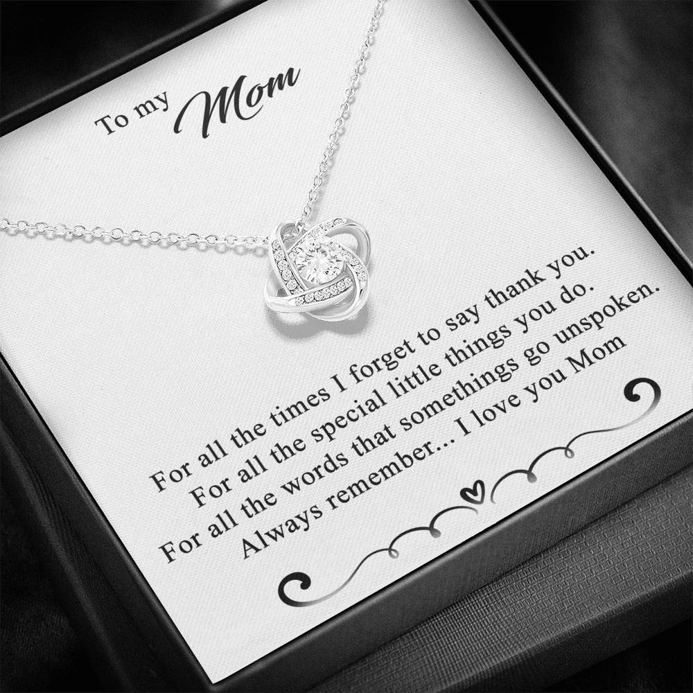 To My Mom Love Knot Necklace Special Gift Birthday Mothers Day Gift For Mom