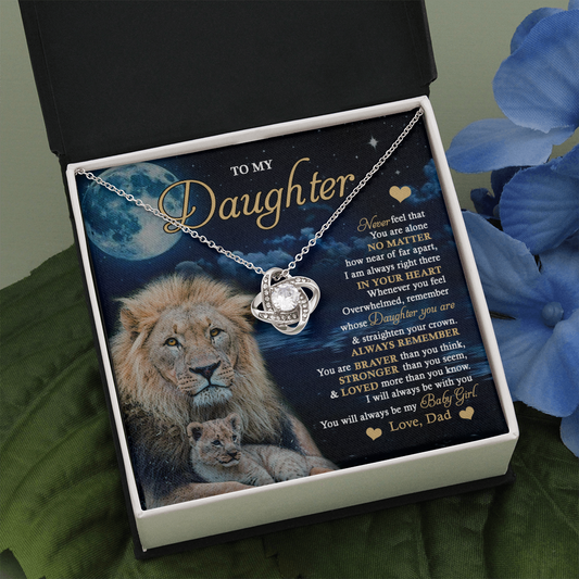 To My Daughter from Dad Old Lion Necklace Jewelry for Women Birthday Valentine