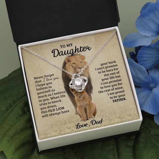 To My Daughter Gift from Dad Old Lion Necklace For Daughter Jewelry for Women