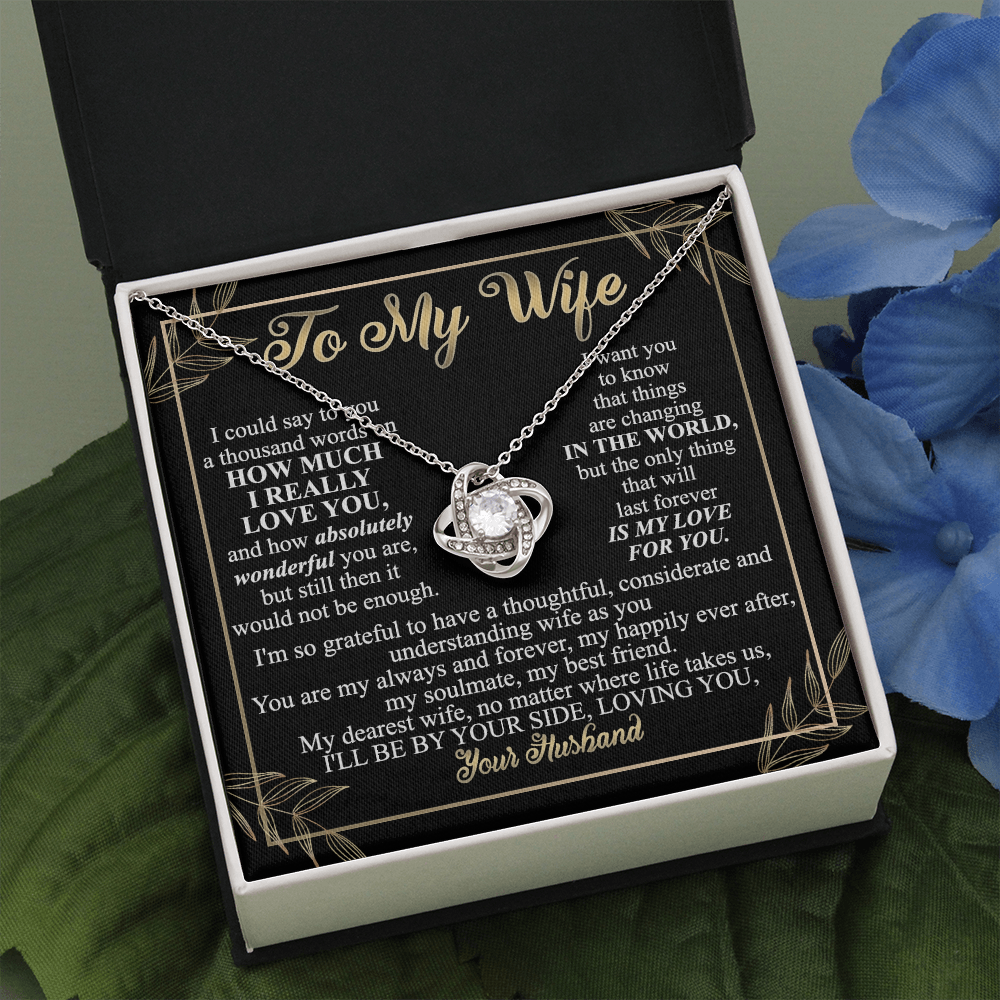 To My Wife Necklace Love Knot Necklace Mother Day Gift for Wife from Husband 175202128111