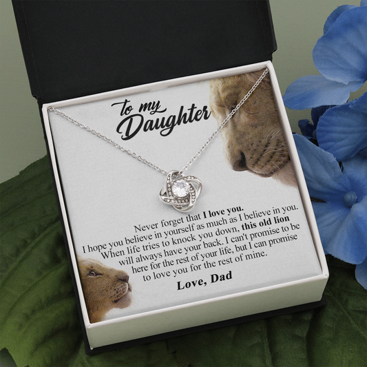To My Daughter Gift from Dad Old Lion Necklace For Daughter Jewelry for Women