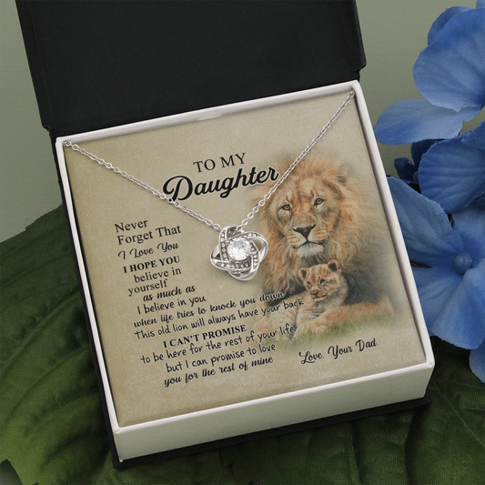 To My Daughter Gift from Dad Old Lion Necklace For Daughter Jewelry for Women