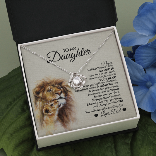 To My Daughter Gift from Dad Old Lion Necklace For Daughter Jewelry for Women