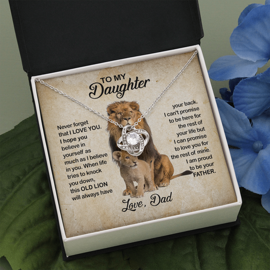To My Daughter Gift from Dad Old Lion Necklace For Daughter Jewelry for Women