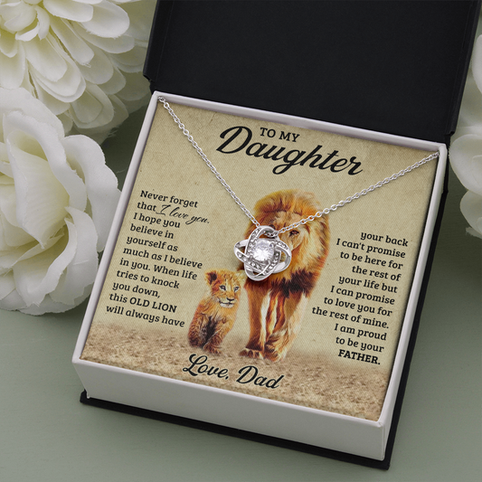 To My Daughter from Dad Old Lion Necklace Jewelry for Women Birthday Valentine