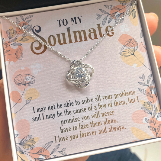 To My Soulmate Love Knot Necklace for Girlfriend Wife Handmade Jewelry Gift for