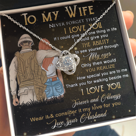 Soldier necklace Husband to wife - Thank you for walking beside Jewelry To Wife