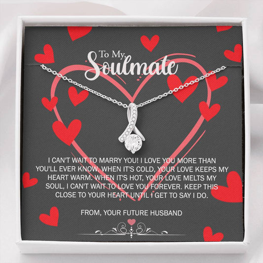 To My Soulmate Necklace for Future Wife Girlfriend Fiancee Anniversary Gift