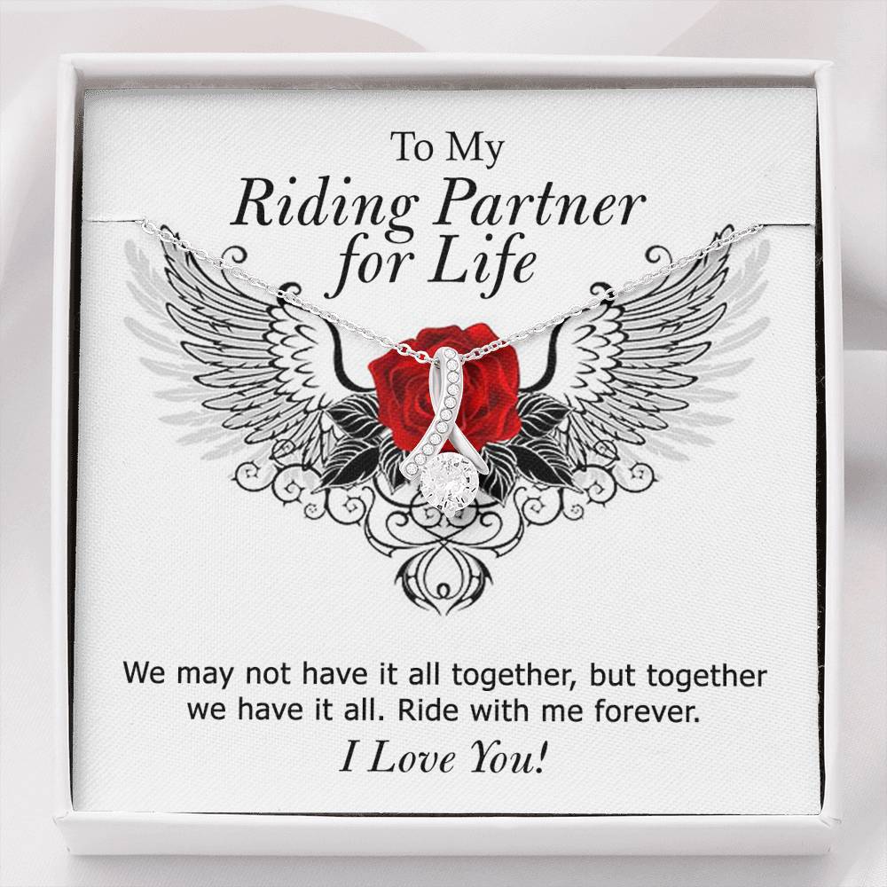 To My Riding Partner For Life Necklace, Motorcycle Gift Soulmate Girlfriend Wife