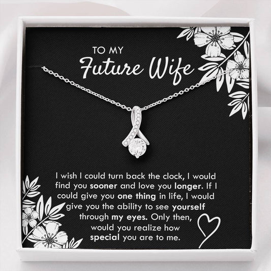 To My Future Wife Necklace, Alluring Beauty Necklace with Message Card and Gift