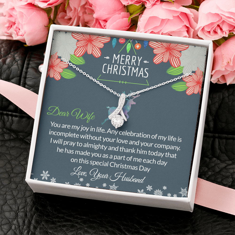 To My Wife Necklace For Women Merry Christmas Present for Wife Necklace For Wife