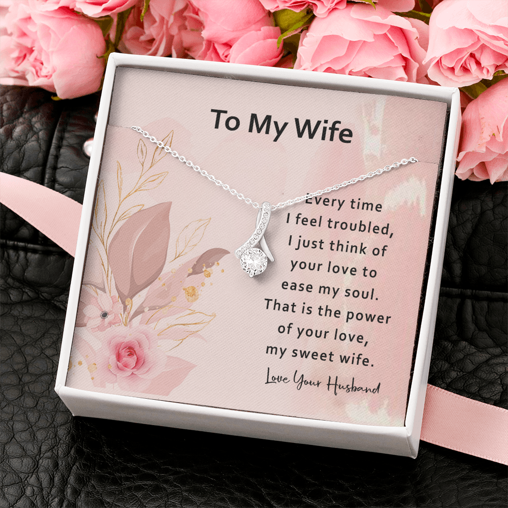 To My Wife Necklace Gift for Wife Valentines Day Best Jewelry Gift For Wife