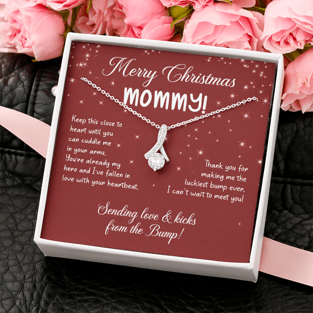 To My Mom Christmas Necklace Christmas Gift For Mom To Be First Time Mommy Gift