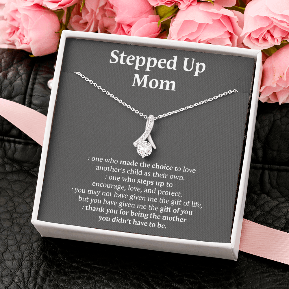 Inspirational StepMom Gifts Stepped Up Mom Necklace Birthday Gift for Bonus Mom 174792734313