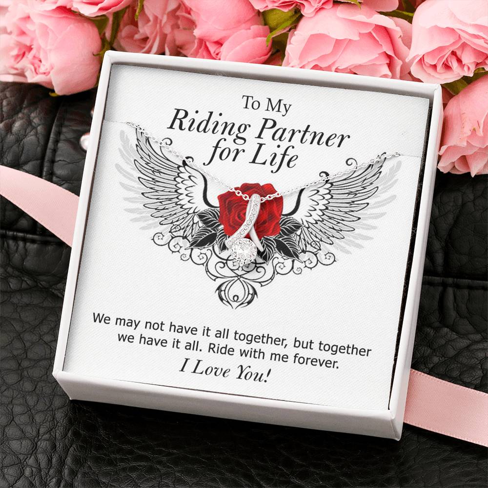 To My Riding Partner For Life Necklace, Motorcycle Gift Soulmate Girlfriend Wife
