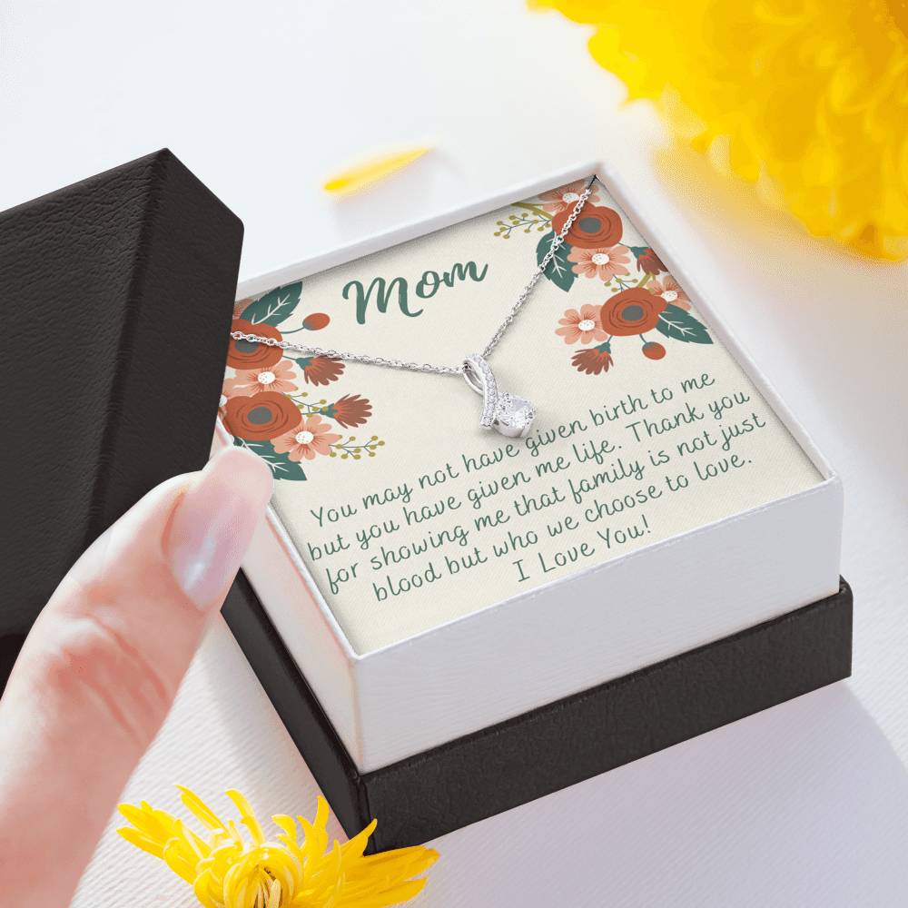 To My Mom Love Knot Necklace Gift for Stepmom Birthday Present Idea for Mother