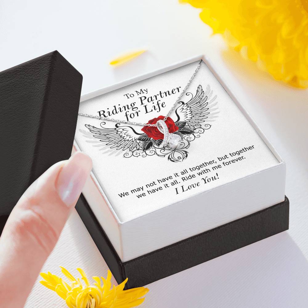 To My Riding Partner For Life Necklace, Motorcycle Gift Soulmate Girlfriend Wife