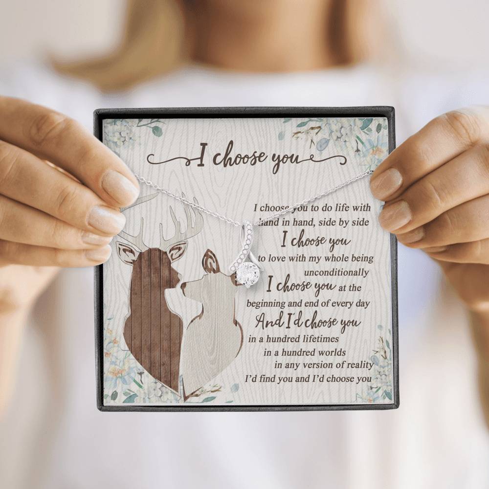 To My Smokin' Hot Doe I Choose You Hunting Couple Alluring Beauty Necklace Gift