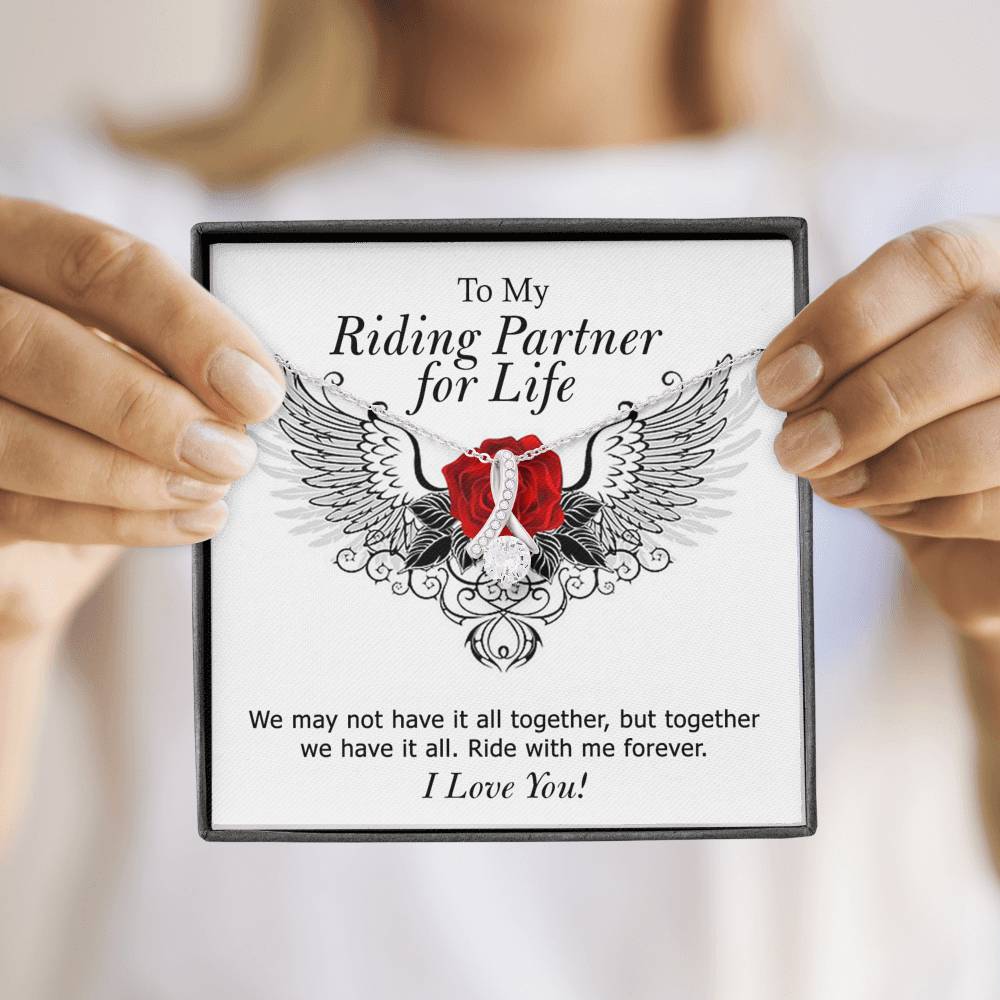 To My Riding Partner For Life Necklace, Motorcycle Gift Soulmate Girlfriend Wife