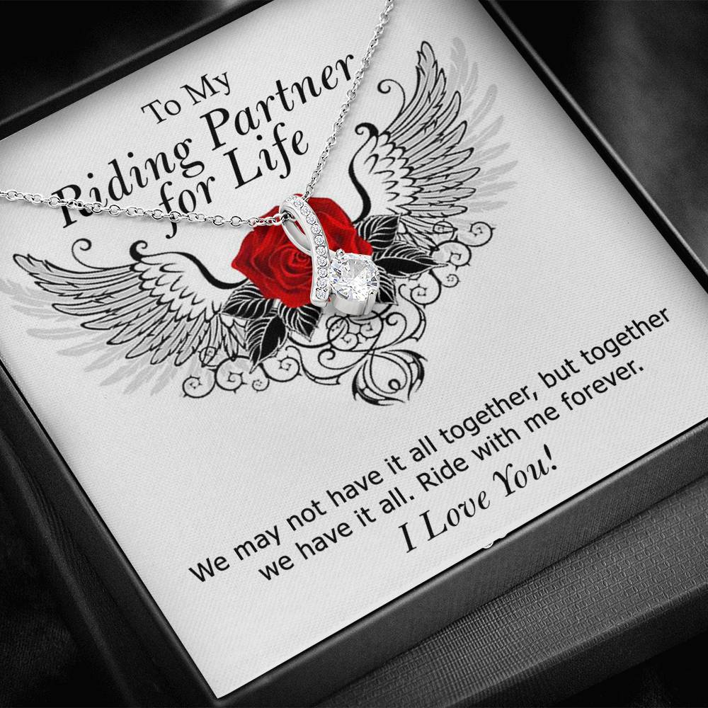 To My Riding Partner For Life Necklace, Motorcycle Gift Soulmate Girlfriend Wife